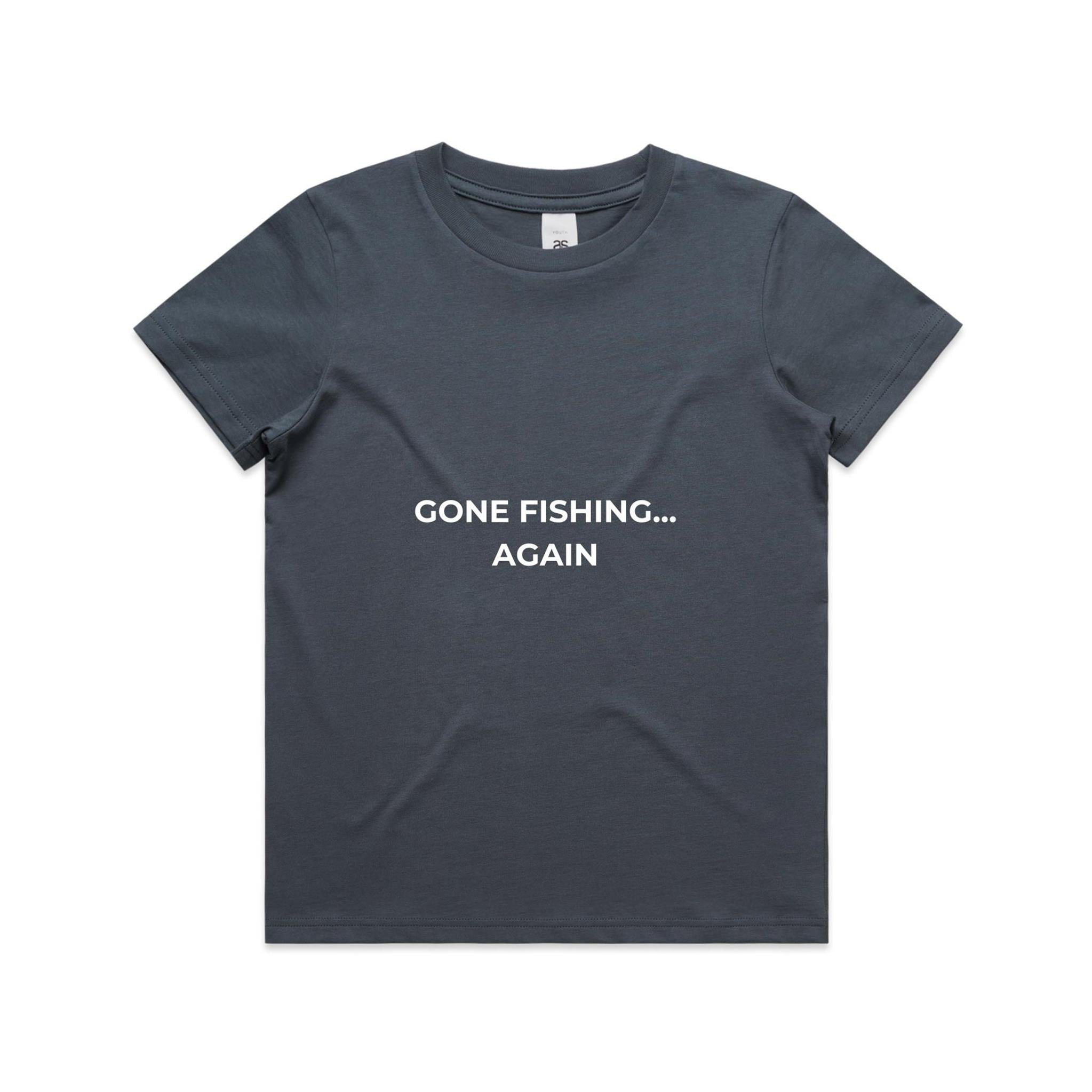 Gone Fishing Again Kids T-Shirt
