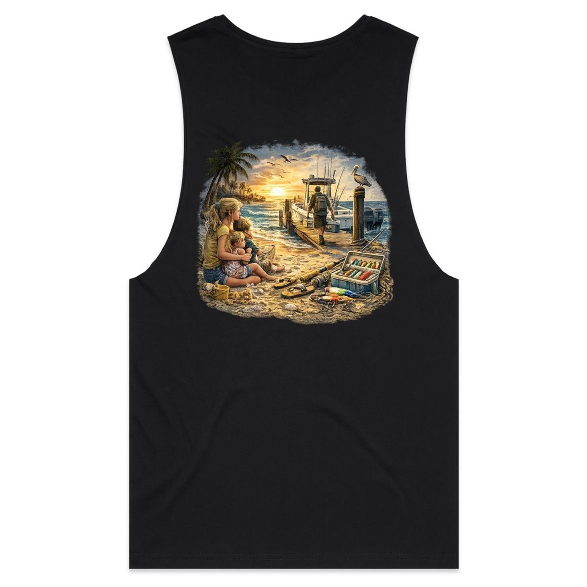 Gone Fishing Again Barnard - Mens Tank Top Tee