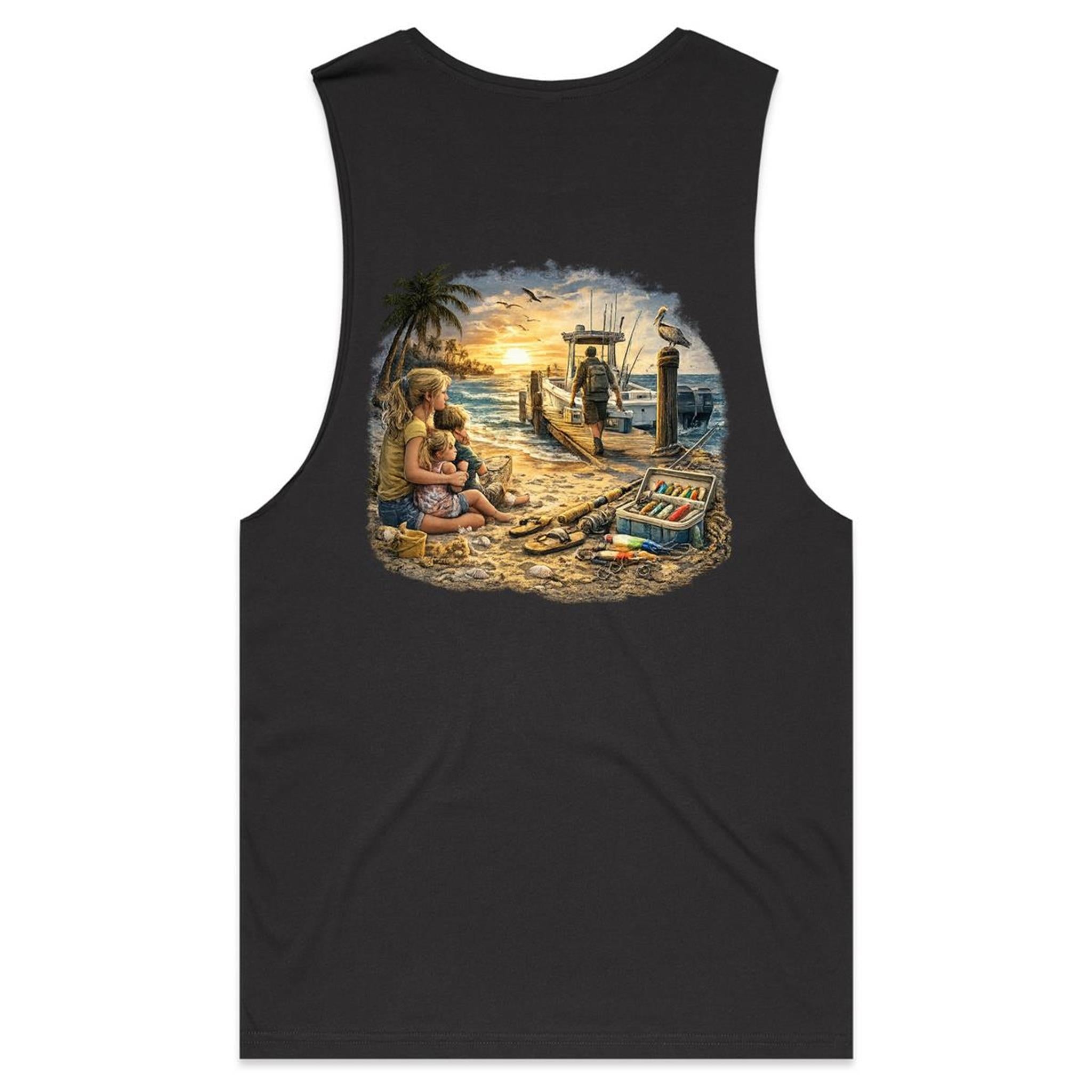 Gone Fishing Again Barnard - Mens Tank Top Tee