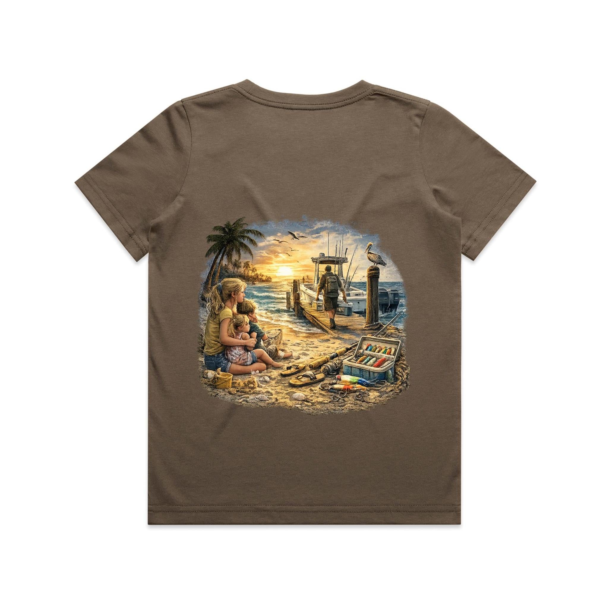 Gone Fishing Again Kids T-Shirt