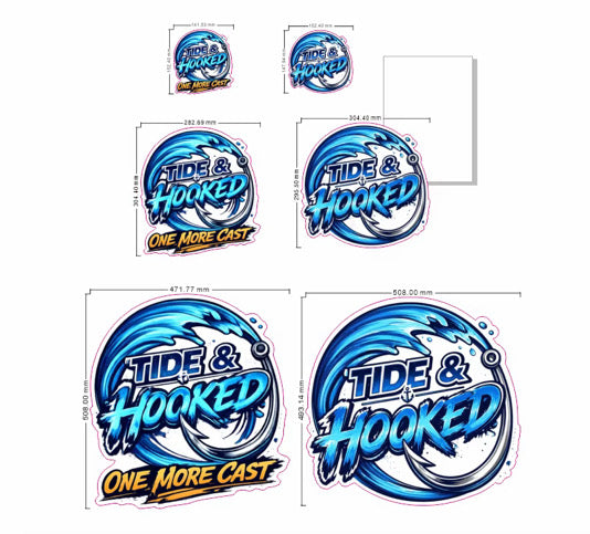 Tide & Hooked Stickers