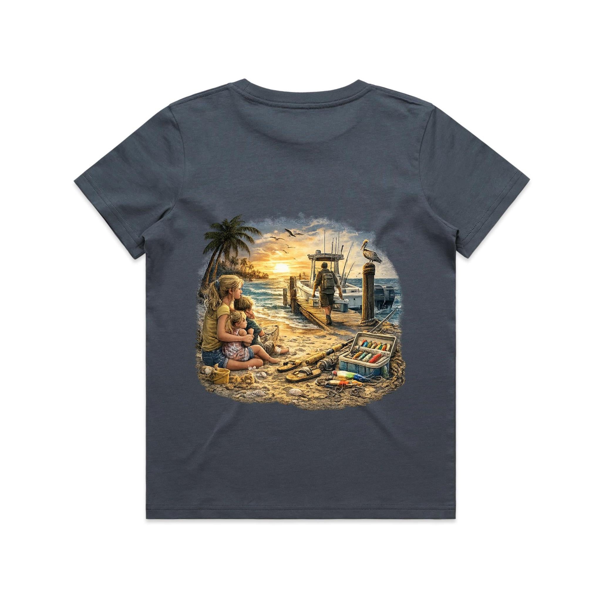 Gone Fishing Again Kids T-Shirt