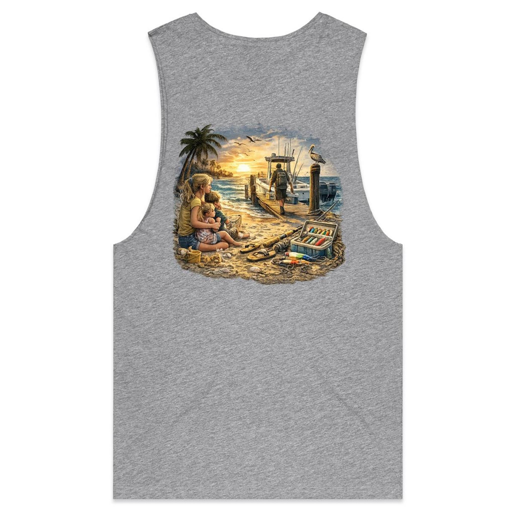 Gone Fishing Again Barnard - Mens Tank Top Tee