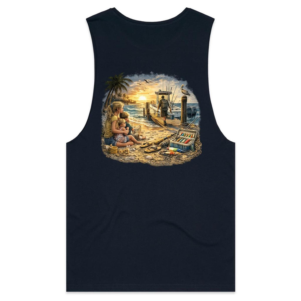 Gone Fishing Again Barnard - Mens Tank Top Tee
